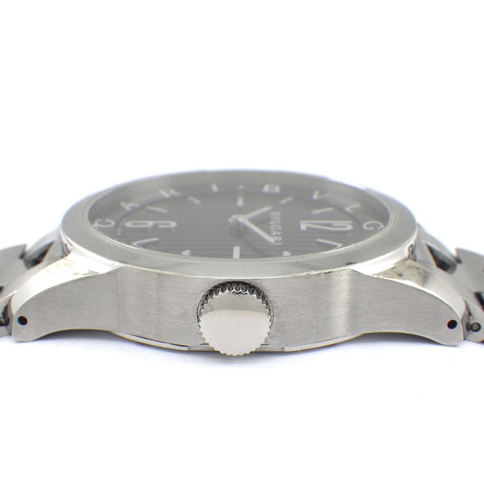 ブルガリ BVLGARI 腕時計 ソロテンポ ST37S ストライプ ブラック文字盤 SS クオーツアナログ 【中古】