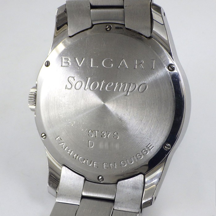 ブルガリ BVLGARI 腕時計 ソロテンポ ST37S ストライプ ブラック文字盤 SS クオーツアナログ 【中古】