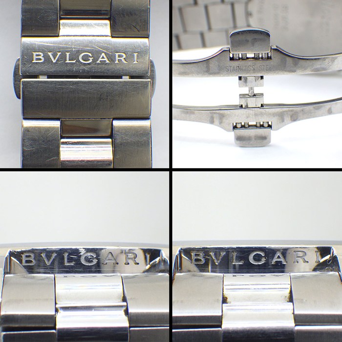 ブルガリ BVLGARI 腕時計 ソロテンポ ST37S ストライプ ブラック文字盤 SS クオーツアナログ 【中古】