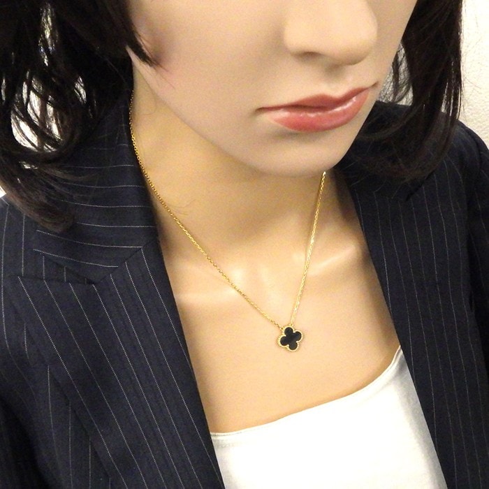 ヴァンクリーフ＆アーペル Van Cleef & Arpels ネックレス ヴィンテージアルハンブラ VCARA45800 オニキス K18YG 【箱・保付き】 【中古】