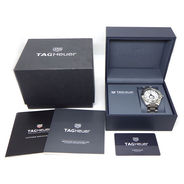タグ・ホイヤー TAG Heuer 腕時計 フォーミュラ1 キャリバー6 WAZ2013/BA0842 ホワイト文字盤 デイト 夜光針・インデックス 回転ベゼル SS 自動巻き 【箱・保付き】 【中古】