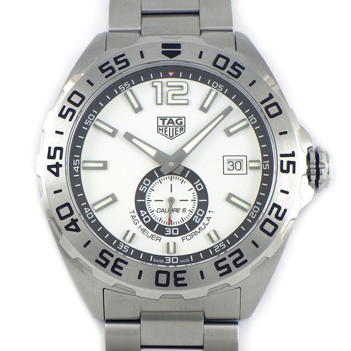 タグ・ホイヤー TAG Heuer 腕時計 フォーミュラ1 キャリバー6 WAZ2013/BA0842 ホワイト文字盤 デイト 夜光針・インデックス 回転ベゼル SS 自動巻き 【箱・保付き】 【中古】