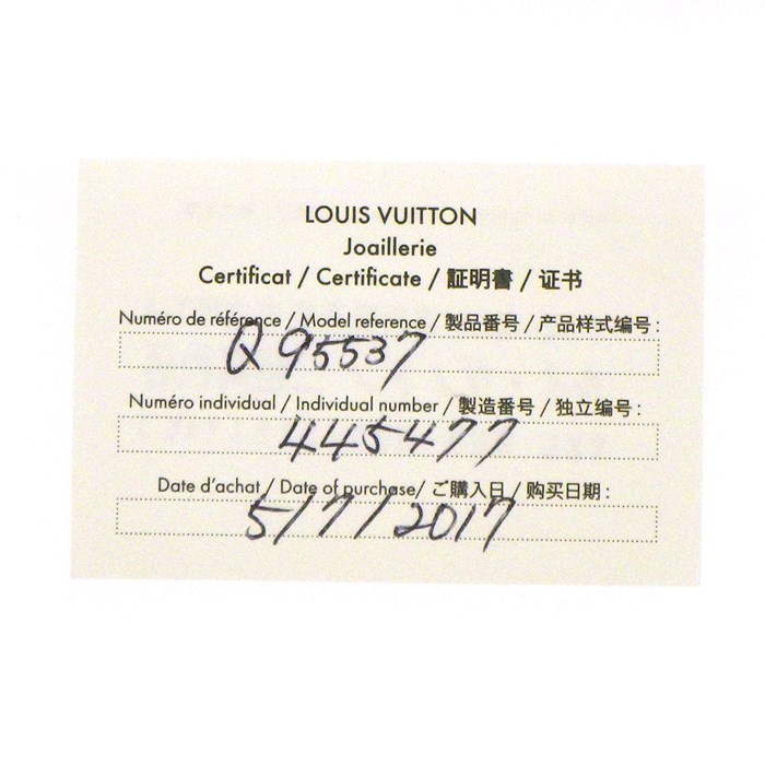 ルイ・ヴィトン LOUIS VUITTON バングル ブラスレ ツイスト ブロッサム Mサイズ Q95536 モノグラム フラワー 1ポイント ダイヤモンド 0.06ct K18WG / #16 【箱・保付き】 【中古】