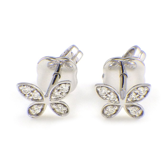 グラフ Graff GRAFF ピアス バタフライ プティ スタッド スモール RGE1563 パヴェ ダイヤモンド 計0.08ct K18WG 【箱・保付き】 【中古】