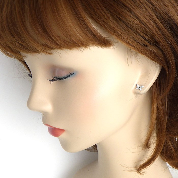 グラフ Graff GRAFF ピアス バタフライ プティ スタッド スモール RGE1563 パヴェ ダイヤモンド 計0.08ct K18WG 【箱・保付き】 【中古】