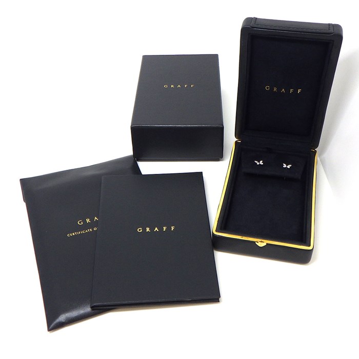 グラフ Graff GRAFF ピアス バタフライ プティ スタッド スモール RGE1563 パヴェ ダイヤモンド 計0.08ct K18WG 【箱・保付き】 【中古】