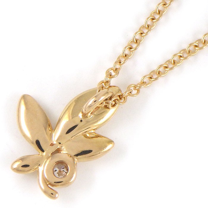 ティファニー Tiffany & Co. ネックレス オリーブリーフ 1ポイント ダイヤモンド K18PG 【中古】