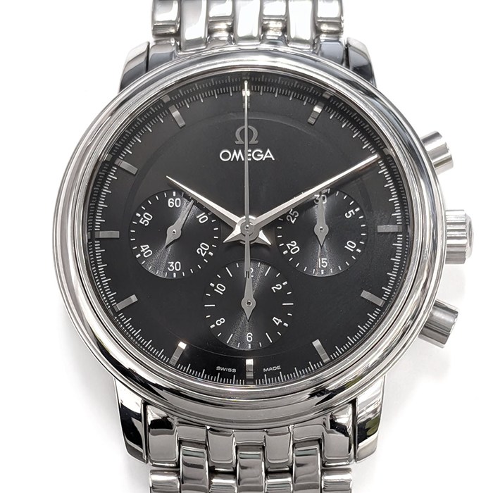 オメガ OMEGA 腕時計 デ・ヴィル プレステージ クロノグラフ 4540.51.00 クロノグラフ スモールセコンド ブラック文字盤 SS 手巻き 【中古】