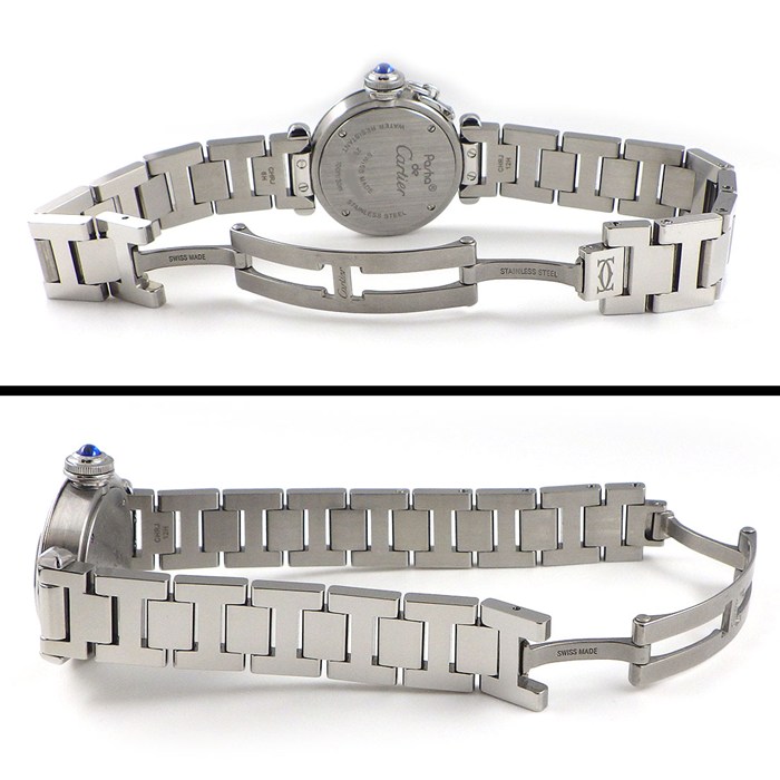 カルティエ Cartier 腕時計 ミスパシャ W3140007 サンレイ シルバー文字盤 SS クオーツアナログ 【中古】
