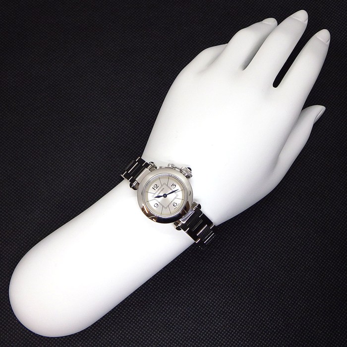 カルティエ Cartier 腕時計 ミスパシャ W3140007 サンレイ シルバー文字盤 SS クオーツアナログ 【中古】