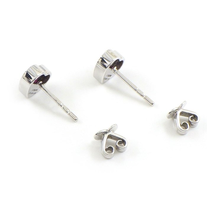 ポンテヴェキオ Ponte Vecchio ピアス ハートモチーフ ルビー 0.15ct / 0.15ct ダイヤモンド 計0.06ct / 0.06ct K18WG 【中古】