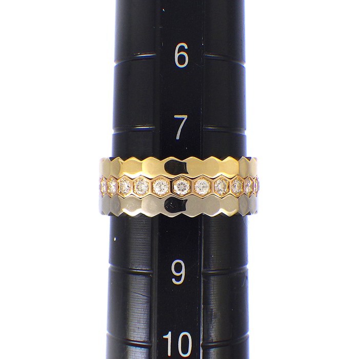 ショーメ Chaumet リング ビー マイ ラブ ハニカム 3本セット 081885 / 081935 / 081930 スリーカラー 26ポイント フルサークル ダイヤモンド K18YG K18PG K18WG 8号 / #48 【箱・保付き】 【中古】