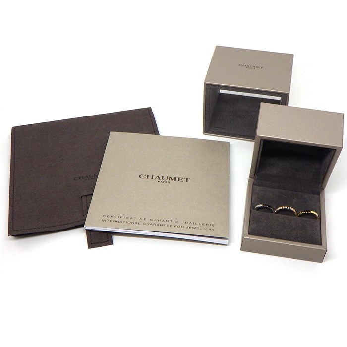 ショーメ Chaumet リング ビー マイ ラブ ハニカム 3本セット 081885 / 081935 / 081930 スリーカラー 26ポイント フルサークル ダイヤモンド K18YG K18PG K18WG 8号 / #48 【箱・保付き】 【中古】