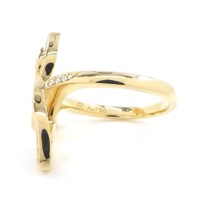 ハリーウィンストン HARRY WINSTON リング リリー クラスター FRDYMQRFLC リーフ 1ポイント マーキスカット 54ポイント ラウンドカット ダイヤモンド 計0.41ct K18YG 12.5号 【中古】