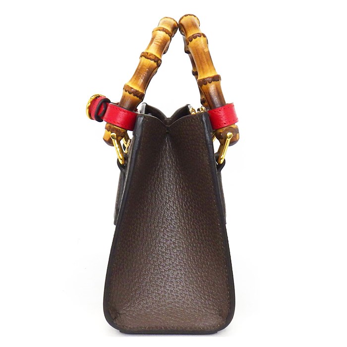 グッチ GUCCI ハンドバッグ ショルダーバッグ ダイアナ スモール 655661 キャメル エボニー ジャンボGGキャンバス レザー 【中古】