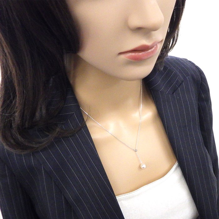 タサキ 田崎真珠 TASAKI ネックレス 1ポイント パール 7.5mm珠 K18WG 【中古】