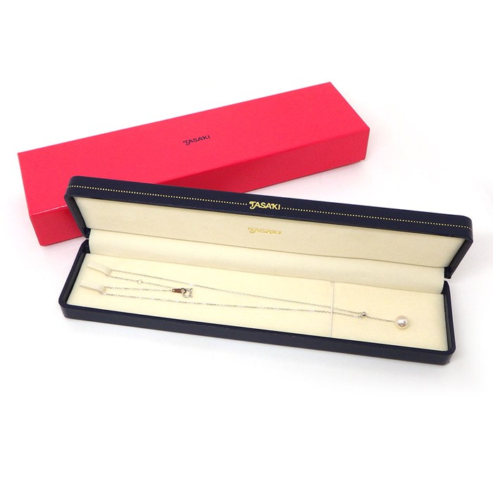タサキ 田崎真珠 TASAKI ネックレス 1ポイント パール 7.5mm珠 K18WG 【中古】