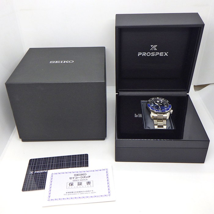 セイコー SEIKO 腕時計 プロスペックス SBDB041/5R66-0BS0 世界400本限定モデル ブラック/ブルー グラデーション文字盤 デイト パワーリザーブ表示機能 GMT 夜光針・インデックス 回転ベゼル チタン スプリングドライブ 【箱・保付き】 【中古】
