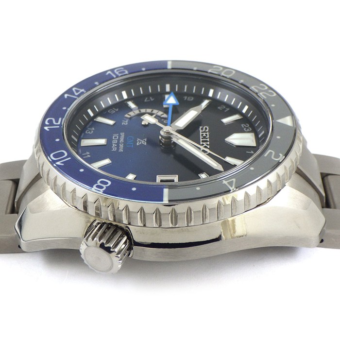 セイコー SEIKO 腕時計 プロスペックス SBDB041/5R66-0BS0 世界400本限定モデル ブラック/ブルー グラデーション文字盤 デイト パワーリザーブ表示機能 GMT 夜光針・インデックス 回転ベゼル チタン スプリングドライブ 【箱・保付き】 【中古】