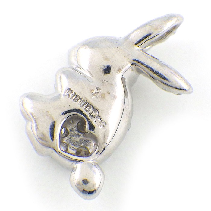ポンテヴェキオ Ponte Vecchio ペンダントトップ ラビットモチーフ 1ポイント サファイア パヴェ ダイヤモンド 計0.16ct K18WG 【中古】