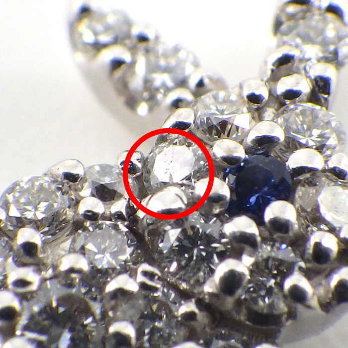 ポンテヴェキオ Ponte Vecchio ペンダントトップ ラビットモチーフ 1ポイント サファイア パヴェ ダイヤモンド 計0.16ct K18WG 【中古】