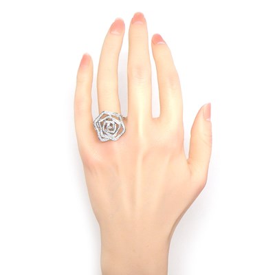 ダイヤモンド】 リング フラワー バラ ローズ モチーフ パヴェ  