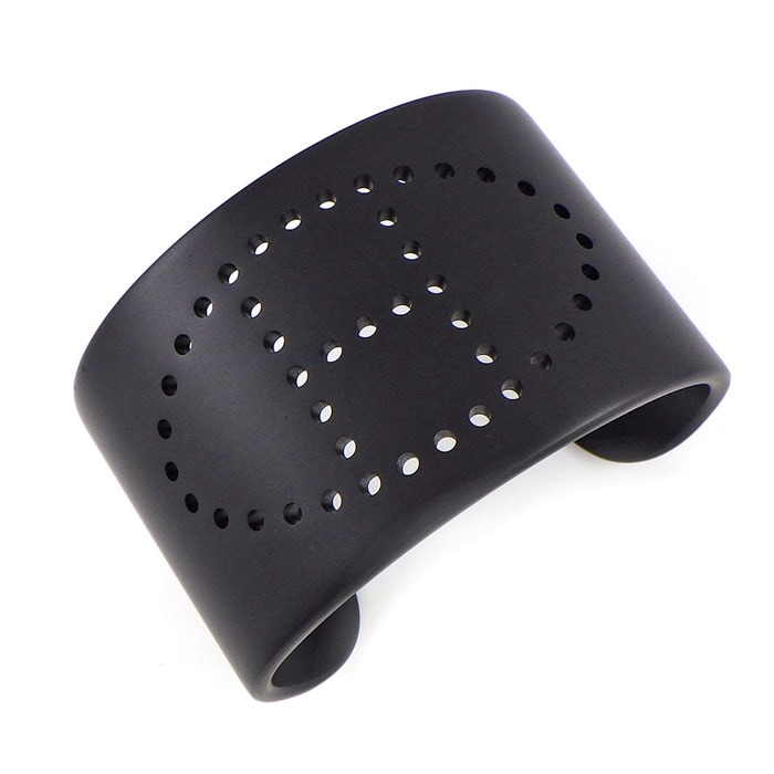 HERMES バングル 黒 Hロゴデザイン メンズのブレスレット バングル