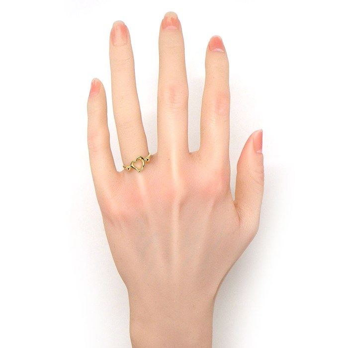 ティファニー Tiffany & Co. リング オープンハート K18YG 10号 【中古】