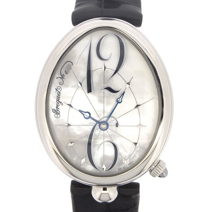 ★最終お値引き品★ 【ブレゲ Breguet】腕時計 クイーン オブ ネイプルズ G8967ST58986 裏スケ ホワイトシェル文字盤 SS 革 自動巻き 【箱・保付き】