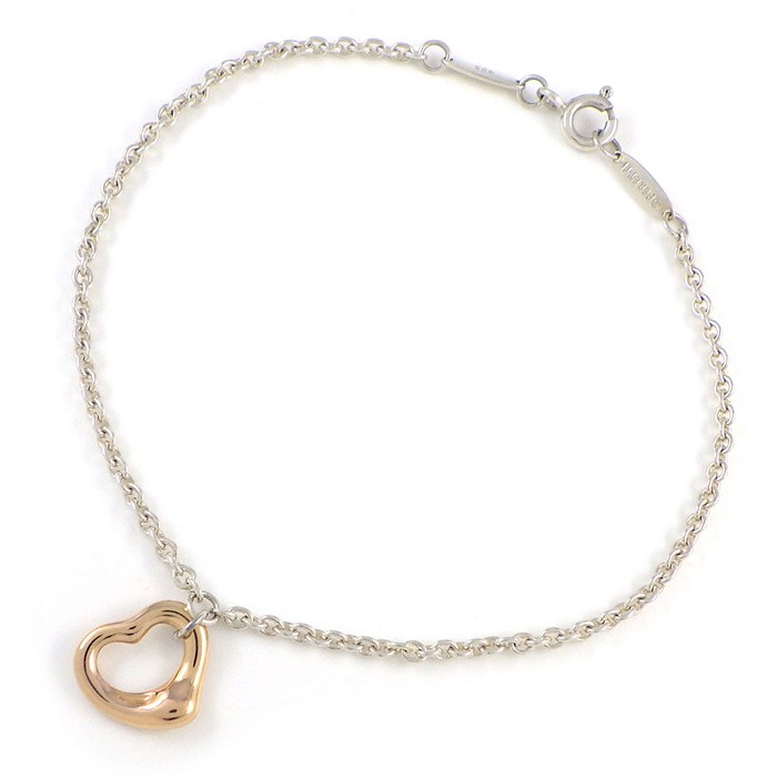 ティファニー Tiffany & Co. ブレスレット オープンハート K18PG SV925 【中古】