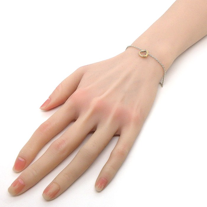 ティファニー Tiffany & Co. ブレスレット オープンハート K18PG SV925 【中古】