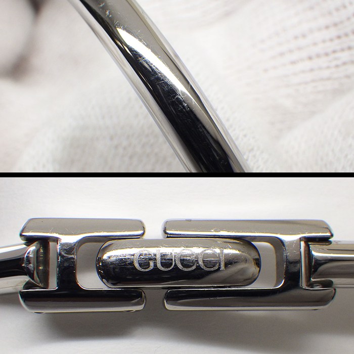 グッチ GUCCI 腕時計 バングルウォッチ スクエア 1900L スクエア ブラック文字盤 SS クオーツアナログ 【中古】