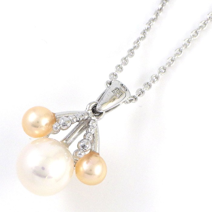 タサキ 田崎真珠 TASAKI ネックレス 2カラー ホワイト/オレンジ パール 4.0mm/7.0mm珠 SV925 【中古】