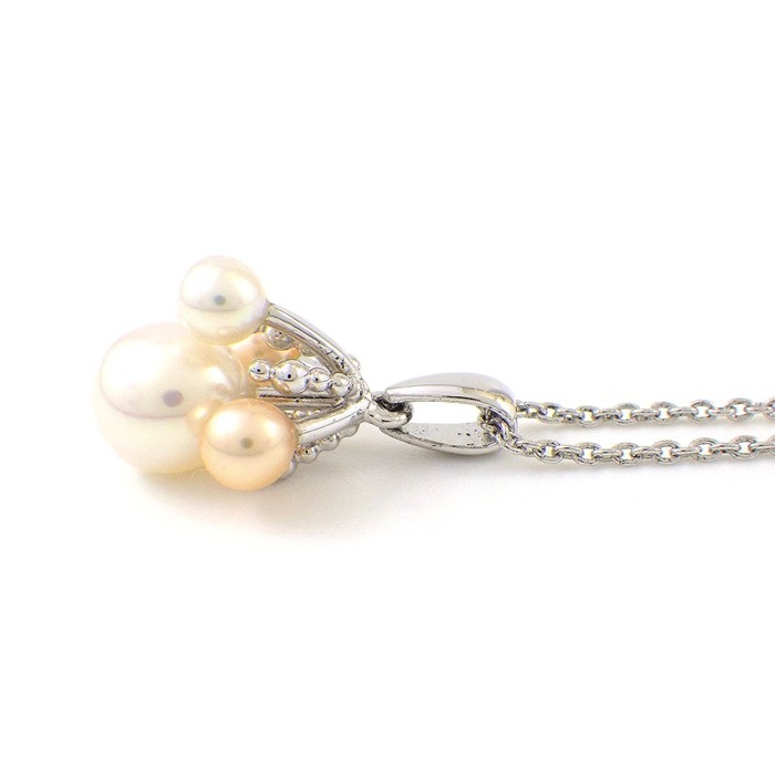 タサキ 田崎真珠 TASAKI ネックレス 2カラー ホワイト/オレンジ パール 4.0mm/7.0mm珠 SV925 【中古】