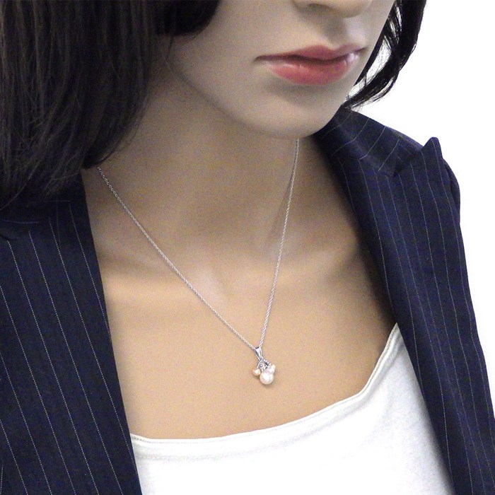 タサキ 田崎真珠 TASAKI ネックレス 2カラー ホワイト/オレンジ パール 4.0mm/7.0mm珠 SV925 【中古】