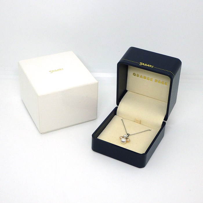 タサキ 田崎真珠 TASAKI ネックレス 2カラー ホワイト/オレンジ パール 4.0mm/7.0mm珠 SV925 【中古】