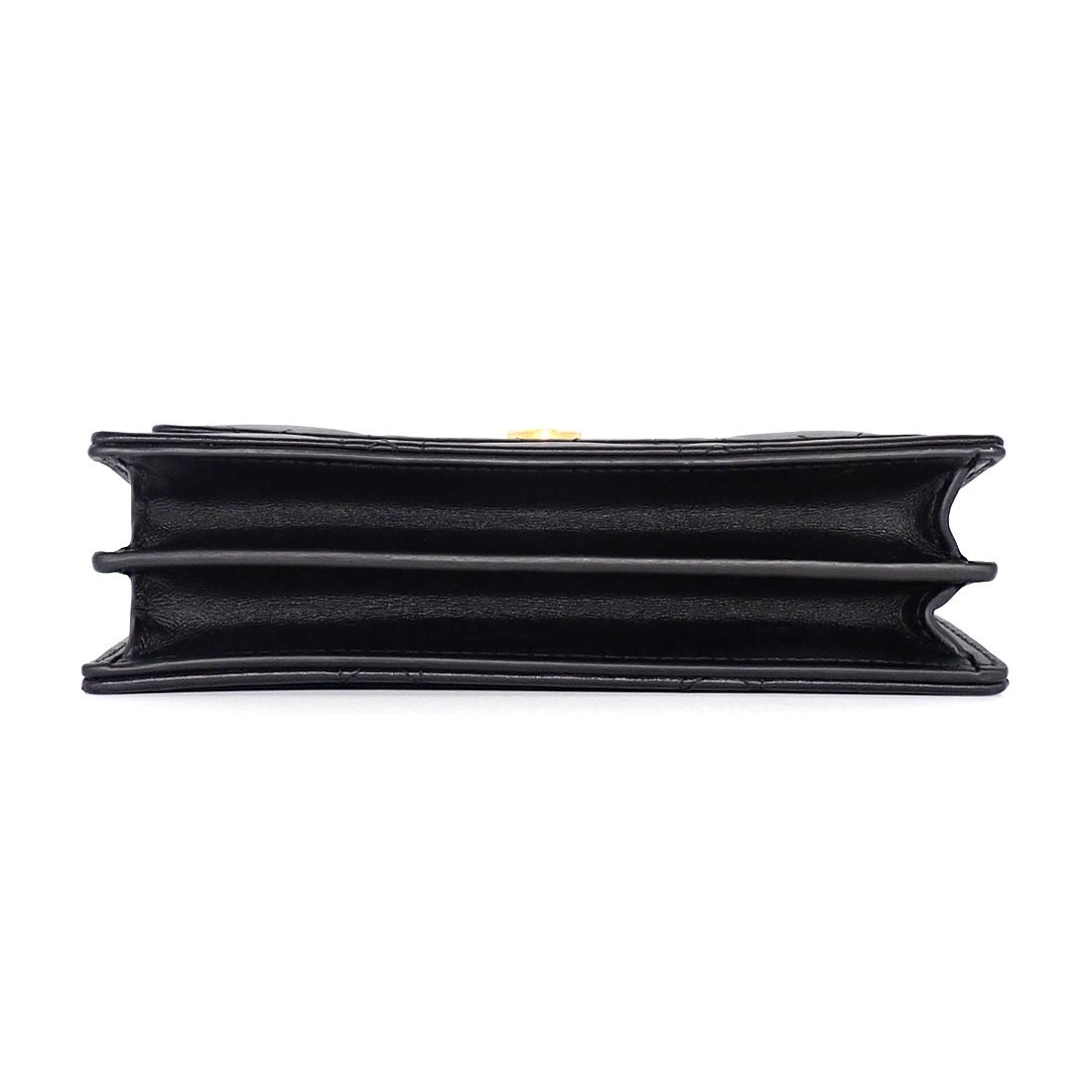 ディオール Dior ショルダーバッグ ミス カロ ミニバッグ M5169UBW0M900 ブラック マクロ カナージュ ラムスキン ゴールド金具 【中古】