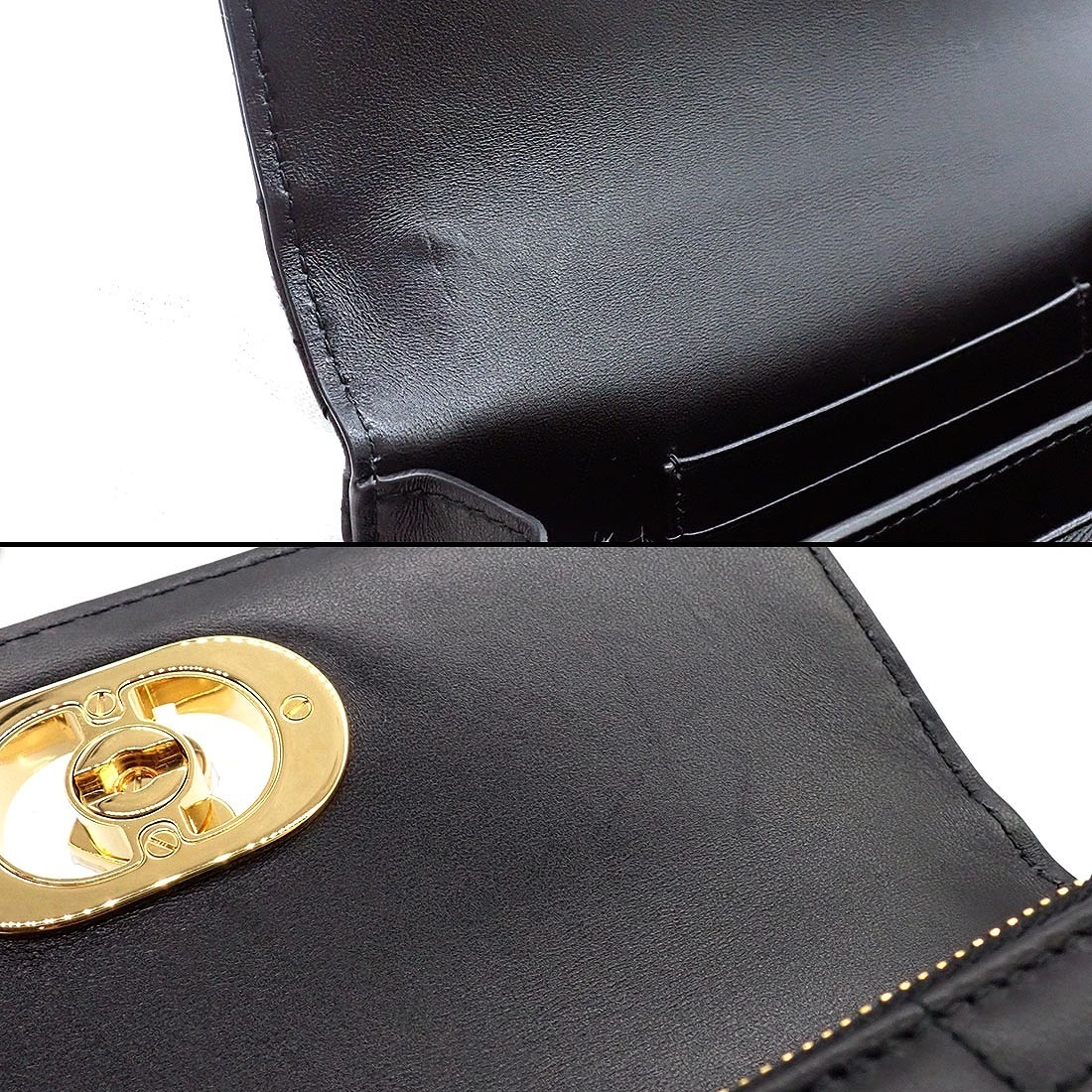 ディオール Dior ショルダーバッグ ミス カロ ミニバッグ M5169UBW0M900 ブラック マクロ カナージュ ラムスキン ゴールド金具 【中古】