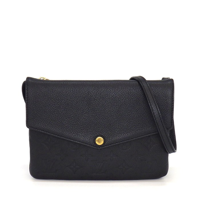 ルイ・ヴィトン LOUIS VUITTON ショルダーバッグ トワイス M50258 2015年 ブラック モノグラムアンプラントレザー ゴールド金具 【中古】
