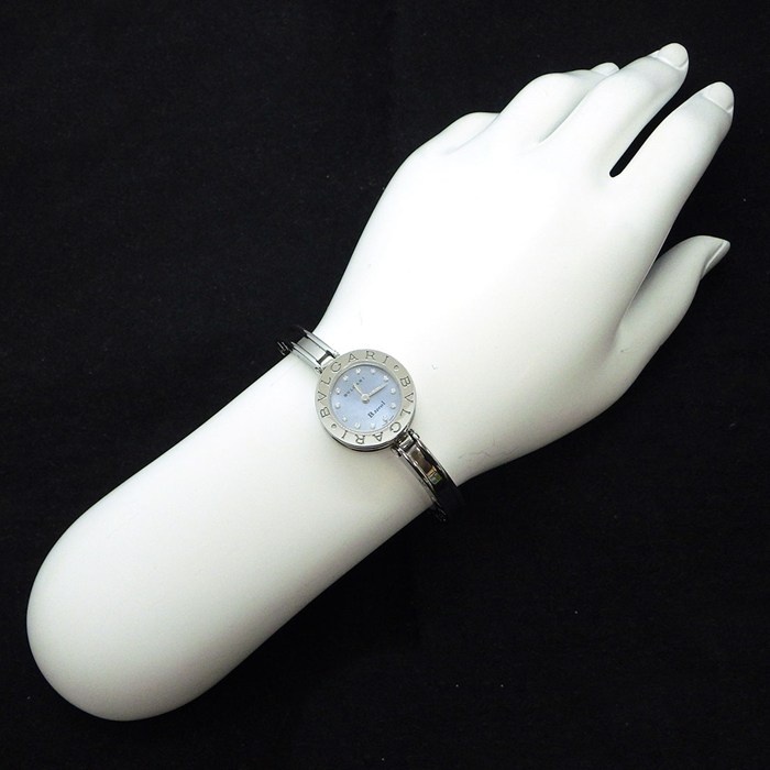 ブルガリ BVLGARI 腕時計 B-zero1 ビーゼロワン バングル BZ22S ブルーシェル文字盤 12ポイント ダイヤインデックス SS クオーツアナログ 【中古】