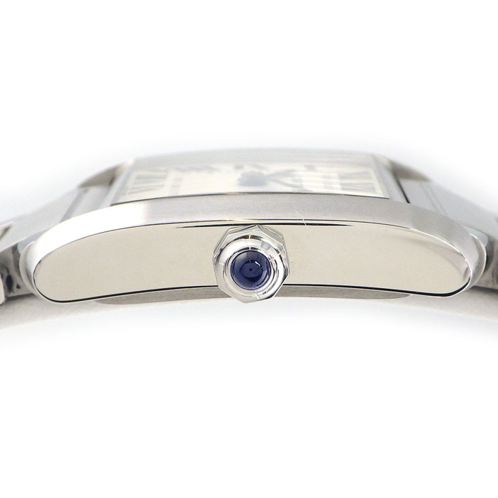 カルティエ Cartier 腕時計 タンク フランセーズ MM W51011Q3 スクエア アイボリー文字盤 ローマンインデックス デイト SS クオーツアナログ 【箱・保付き】 【中古】