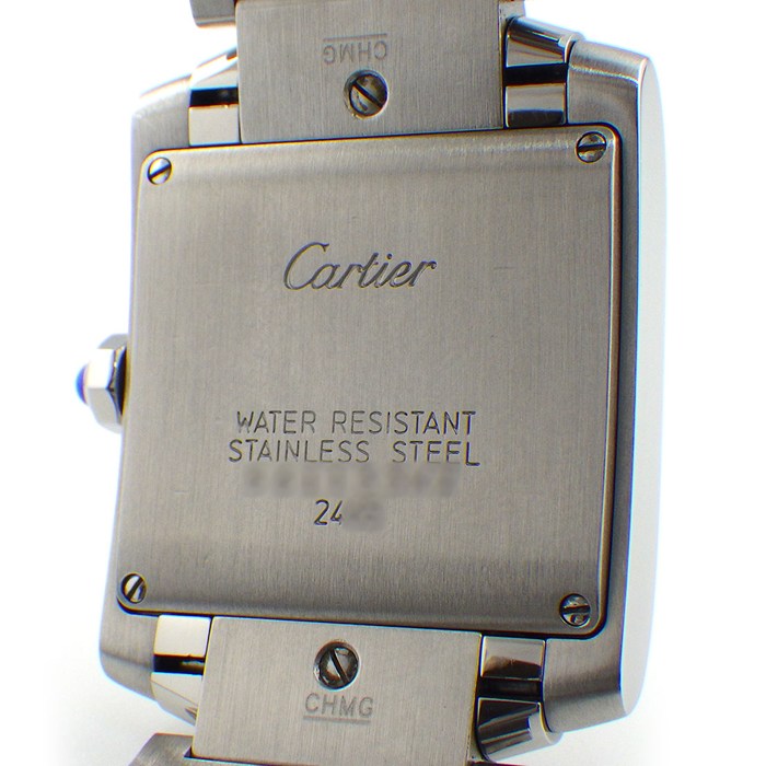 カルティエ Cartier 腕時計 タンク フランセーズ MM W51011Q3 スクエア アイボリー文字盤 ローマンインデックス デイト SS クオーツアナログ 【箱・保付き】 【中古】