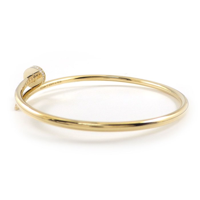 カルティエ Cartier バングル ジュスト アン クル SM スモールモデル B6066117 釘モチーフ 20ポイント ダイヤモンド 計0.18ct K18YG / #17 【箱・保付き】 【中古】