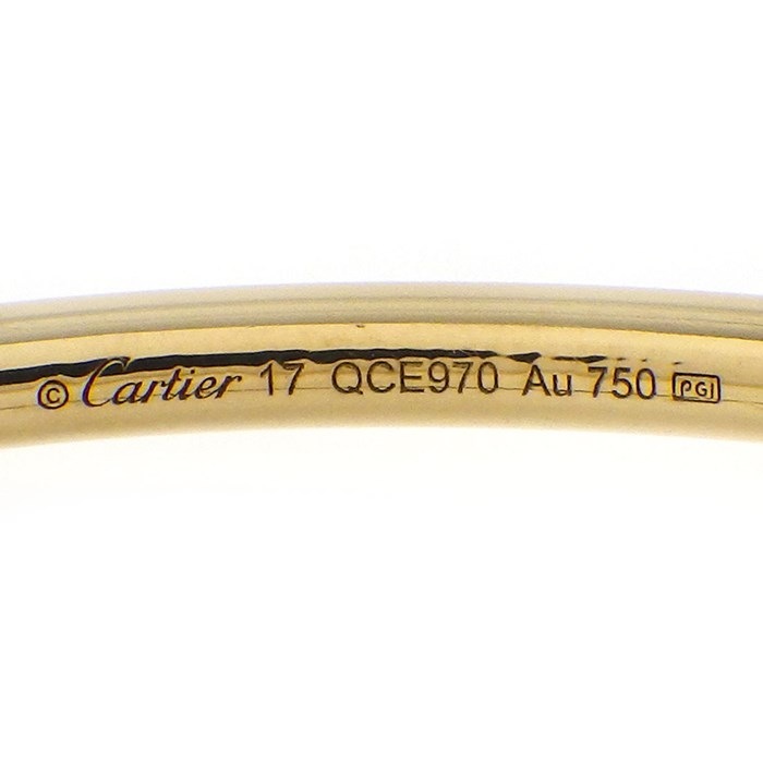 カルティエ Cartier バングル ジュスト アン クル SM スモールモデル B6066117 釘モチーフ 20ポイント ダイヤモンド 計0.18ct K18YG / #17 【箱・保付き】 【中古】