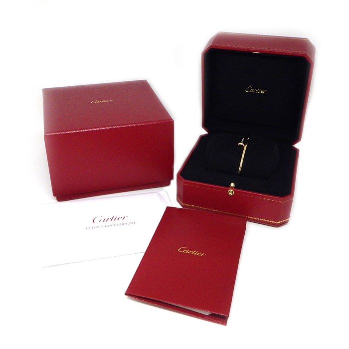 カルティエ Cartier バングル ジュスト アン クル SM スモールモデル B6066117 釘モチーフ 20ポイント ダイヤモンド 計0.18ct K18YG / #17 【箱・保付き】 【中古】