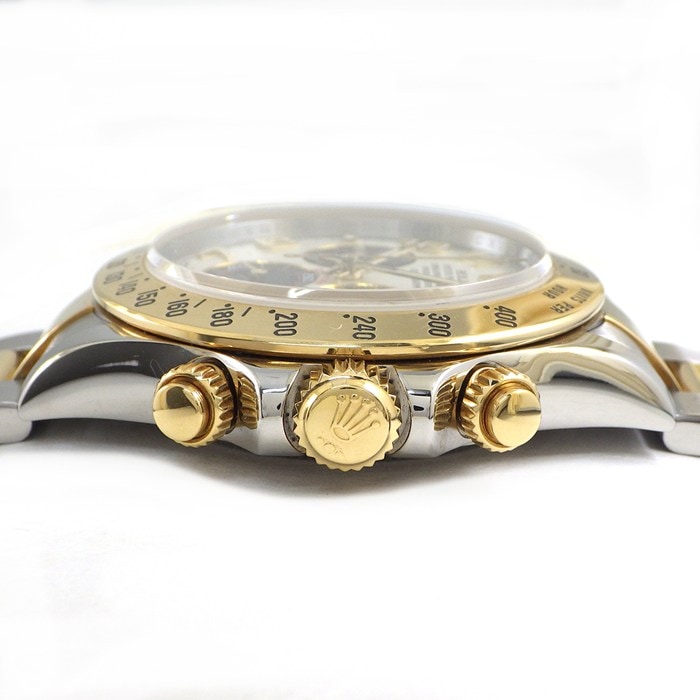 ロレックス Rolex 腕時計 コスモグラフ デイトナ 116523 クロノグラフ スモールセコンド クロノメーター 夜光インデックス 夜光針 ルーレット刻印 ホワイト文字盤 K18YG SS 自動巻き 【箱・保付き】 【中古】