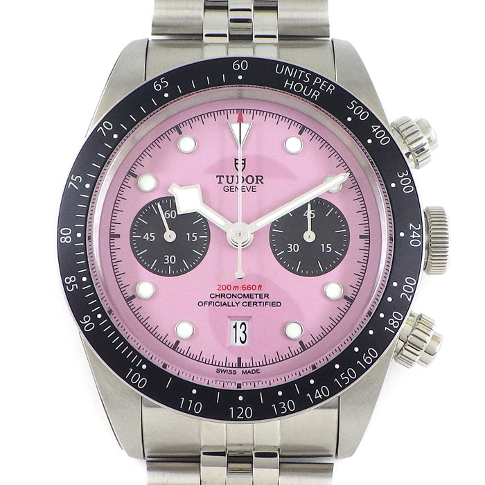 チューダー(チュードル) TUDOR 腕時計 ブラックベイ クロノ 79360N ピンク文字盤 スモールセコンド デイト 夜光針/インデックス SS 自動巻き 【箱・保付き】 【中古】