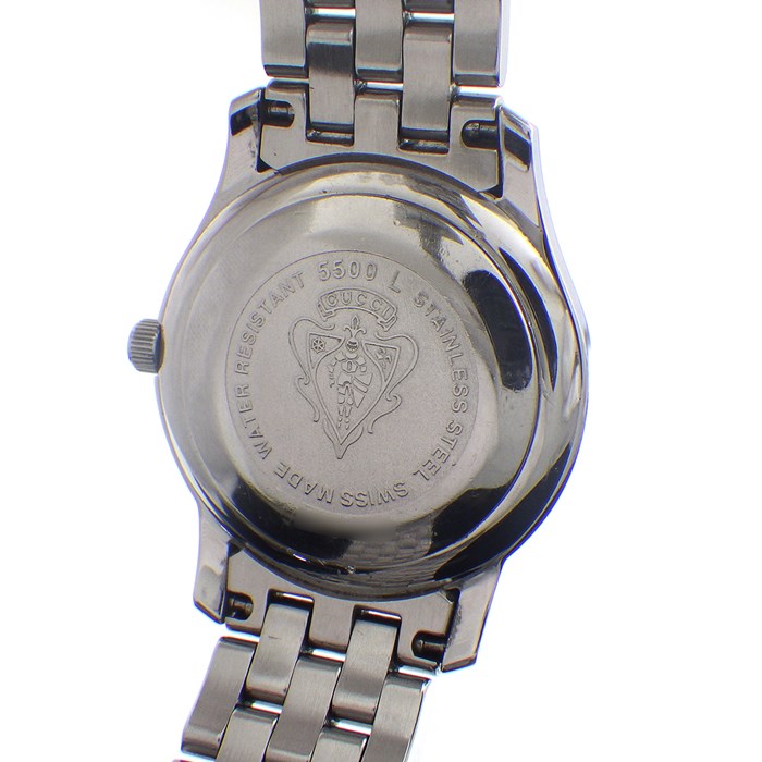 グッチ GUCCI 腕時計 5500L デイト 11ポイント ダイヤインデックス ホワイトシェル文字盤 SS クオーツアナログ 【中古】