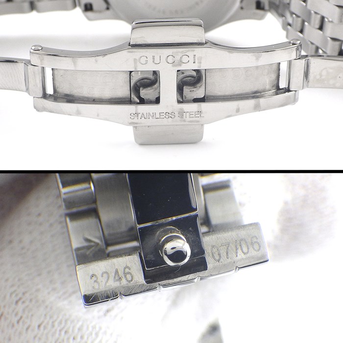 グッチ GUCCI 腕時計 5500L デイト 11ポイント ダイヤインデックス ホワイトシェル文字盤 SS クオーツアナログ 【中古】