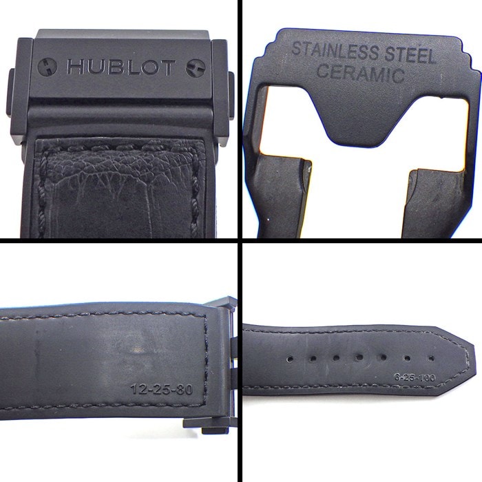 ウブロ Hublot 腕時計 ビッグバン アエロバン カーボン 311.QX.1124.RX カレンダー クロノグラフ スモールセコンド ダミエベゼル スケルトン/ブラック文字盤 カーボンファイバー クロコダイルレザー ラバー 自動巻き 【箱・保付き】 【中古】